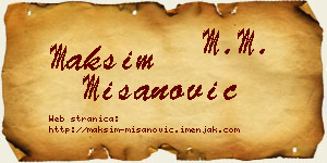 Maksim Mišanović vizit kartica